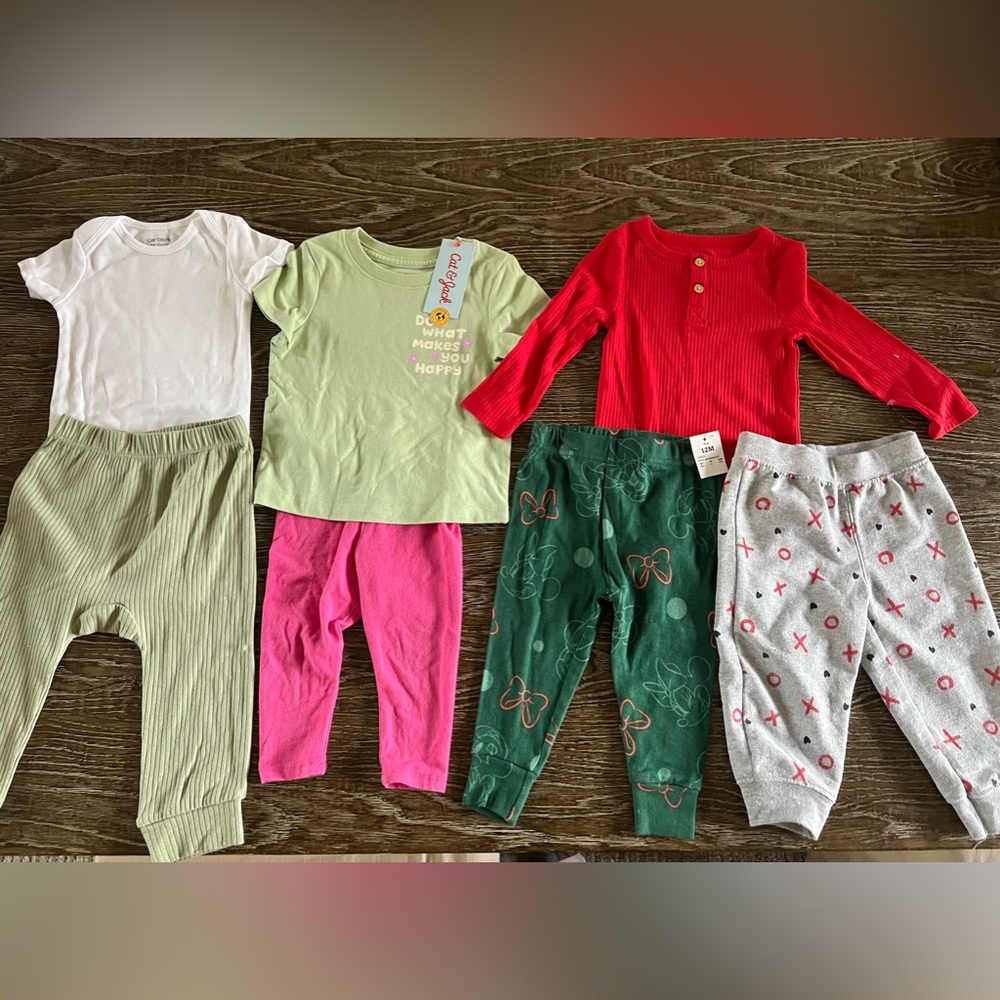 12 months girls clothes matching set summer spring outfits cat and Jack